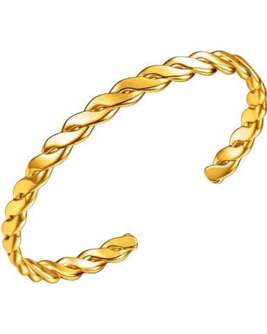Darla Textured Bangle Bracelet (24k Gold)