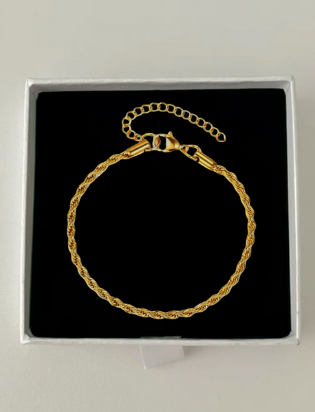 Edith Twisted Rope Bracelet (18k Gold Plated)