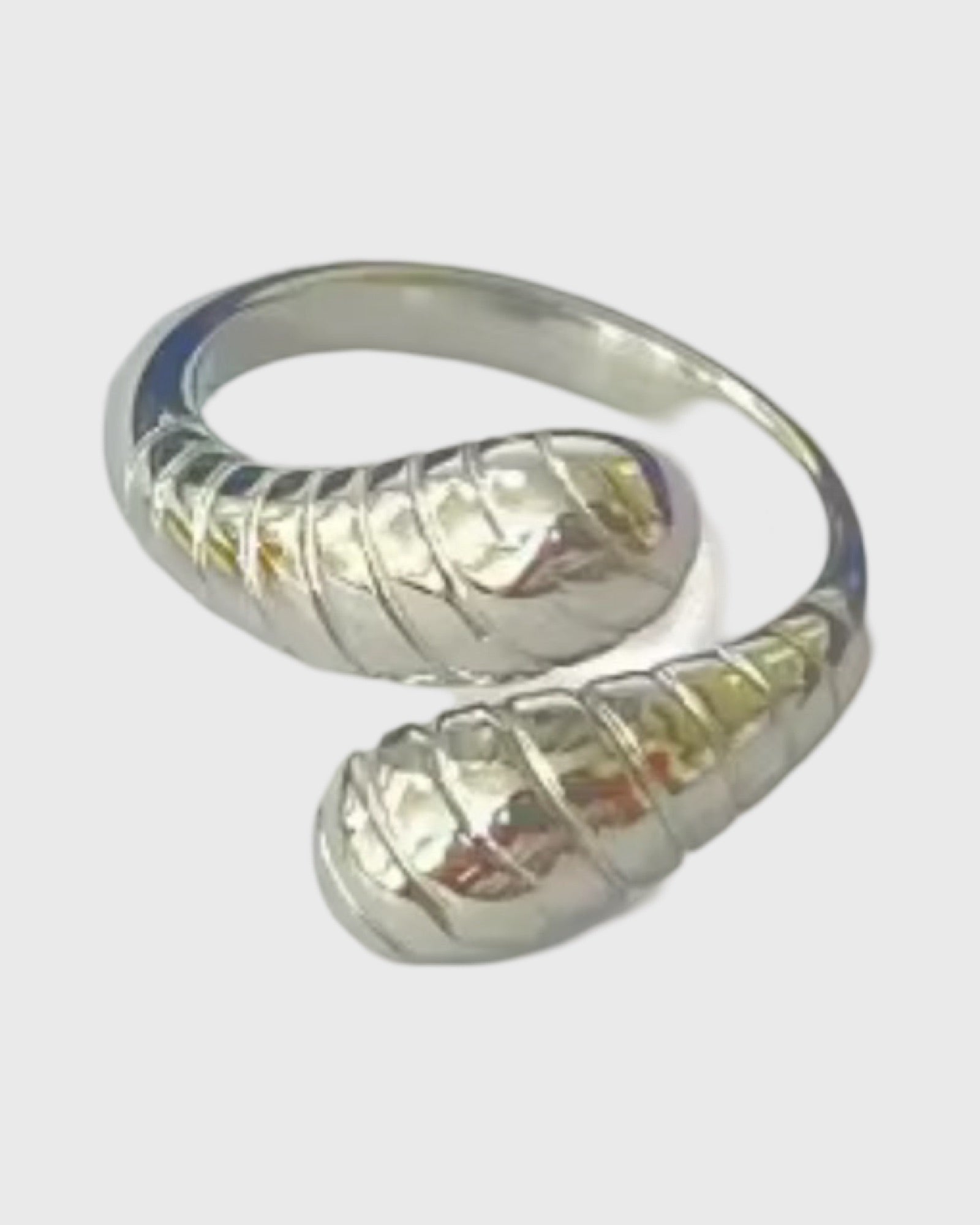 Johanna Ribbed Adjustable Ring -Sterling Silver