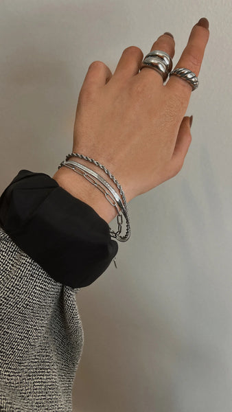 Twisted + Herringbone Bracelet Set