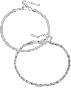 Twisted + Herringbone Bracelet Set