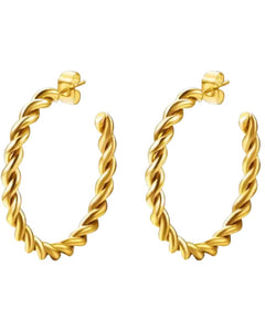 Saint -Twisted Hoops 30mm (18k Gold Plated)