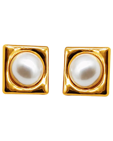 Amalia Vintage Pearl Earrings (18K Gold)