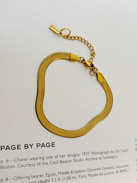 BANKS Herringbone Bracelet (18k Gold)