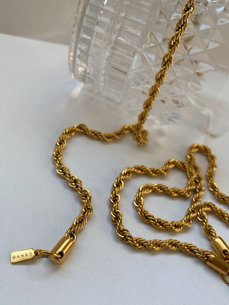 4mm Thick Twisted Chain (24k Gold)