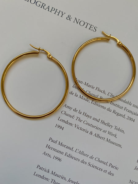 40mm  Perfect Skinny Hoops (24k Gold)