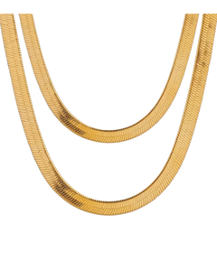4mm Herringbone Stacking Chain (24k Gold)