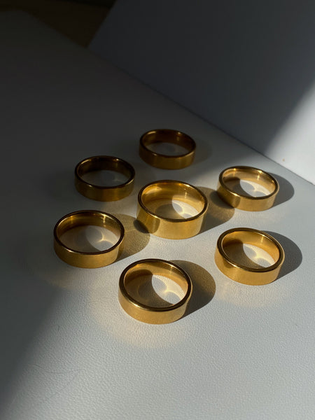 Unisex Sharp Edge Basic Stacking Ring (18k Gold)