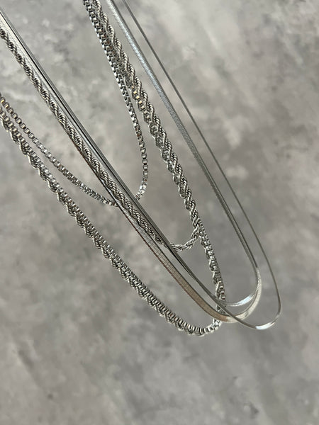 1mm Herringbone Stacking Chain (Silver)