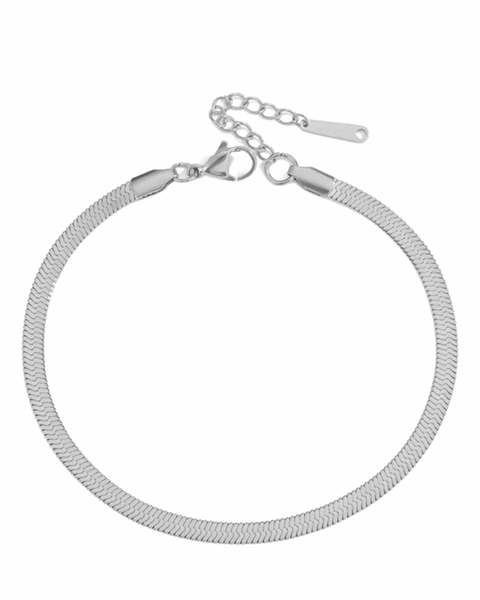 2mm Silver Herringbone Bracelet