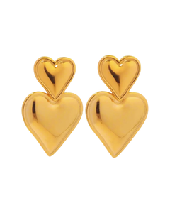 Le Coeur Heart Earrings (24k Gold)