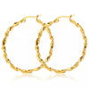 50mm Staple Twisted Gold Hoops (18k Gold)