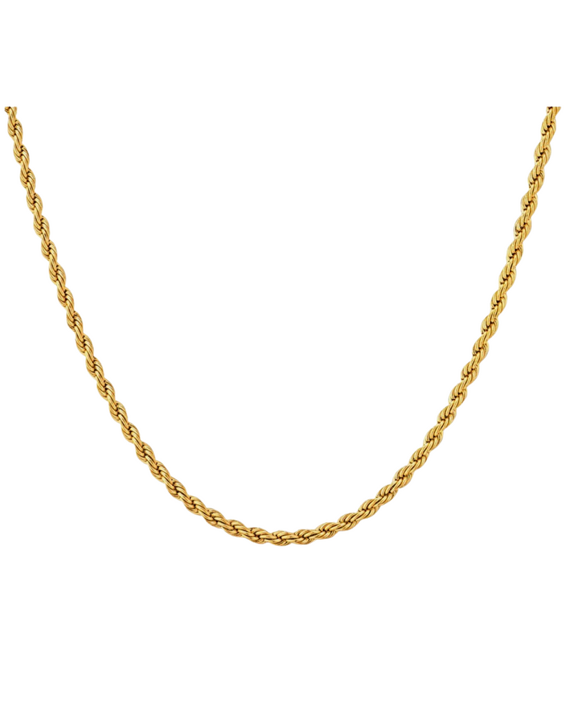 2.5MM Rope Necklace Skinny Rope Necklace Chain 18K Gold Filled Chain Choker Necklace  Rope Choker 