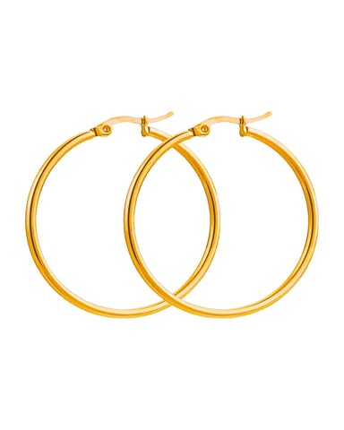 50mm  Perfect Skinny Hoops (24k Gold)