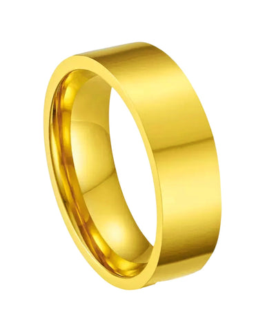 Unisex Sharp Edge Basic Stacking Ring (18k Gold)